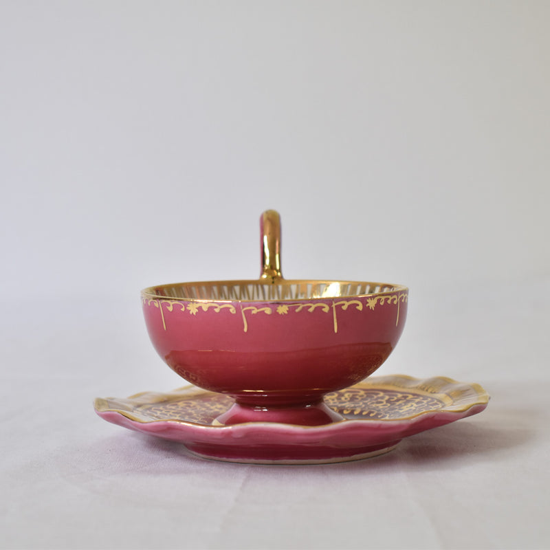 ア.ドラサンヴァル A.Dressinval コーヒーカップ＆ソーサー ピンク B