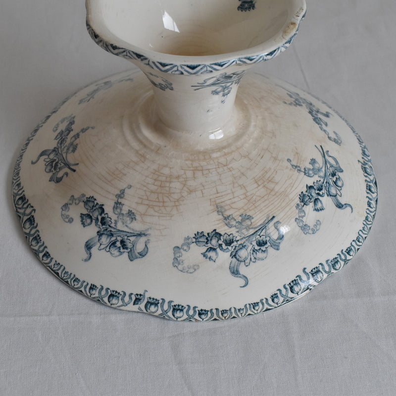 Antique Compotier Longwy Muguet (Lily of the Valley) B