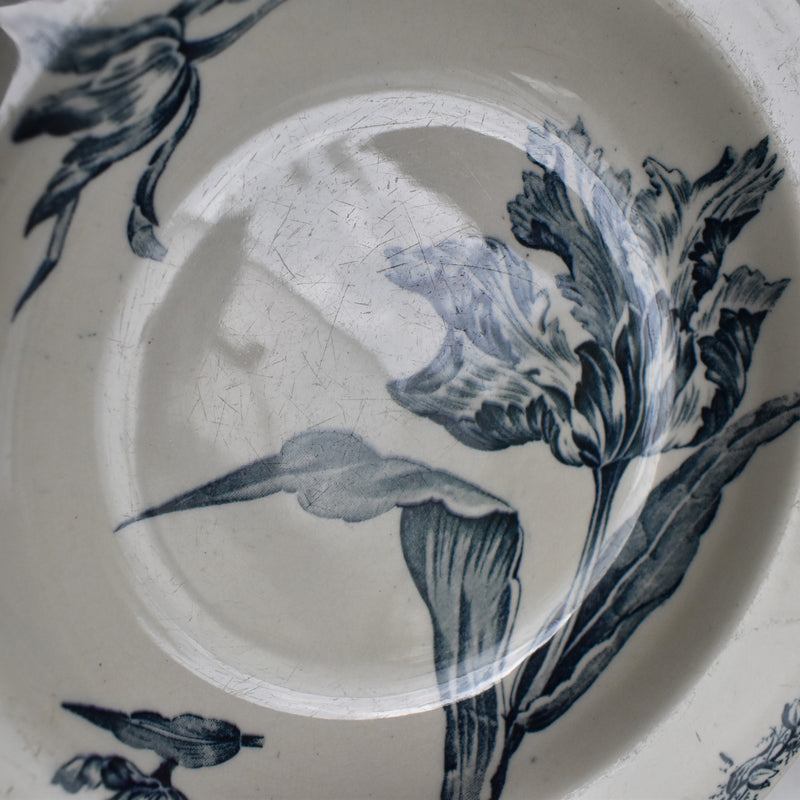 Antique Deep Plate, K&G Luneville, Tulipes C