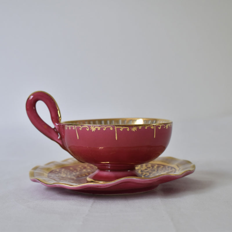 ア.ドラサンヴァル A.Dressinval コーヒーカップ＆ソーサー ピンク B