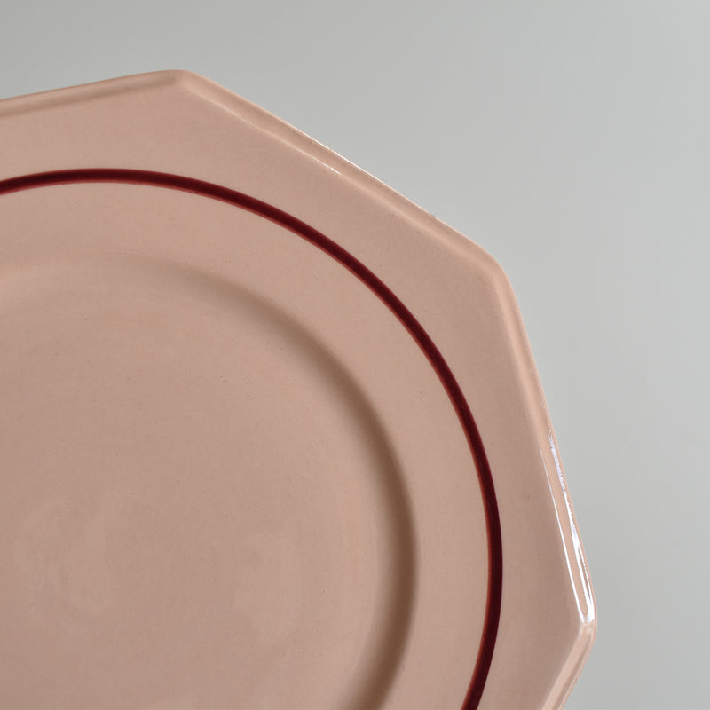 Vintage dessert plate, Luneville Octogonale Rose (cercle) F