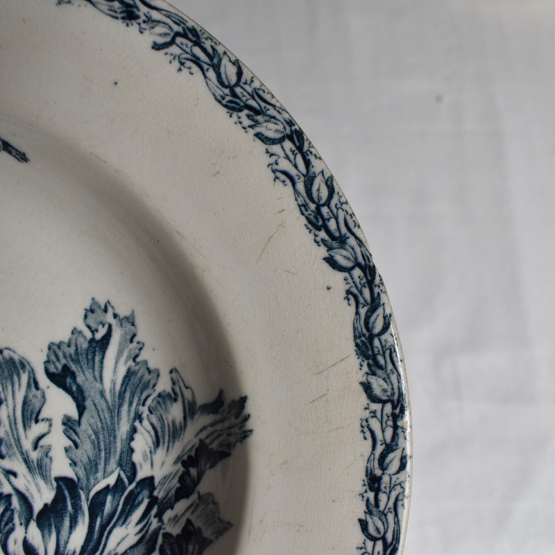 Antique Deep Plate, K&G Luneville, Tulipes C