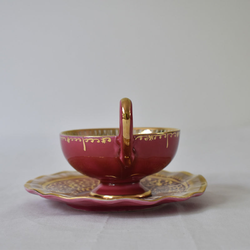 ア.ドラサンヴァル A.Dressinval コーヒーカップ＆ソーサー ピンク B