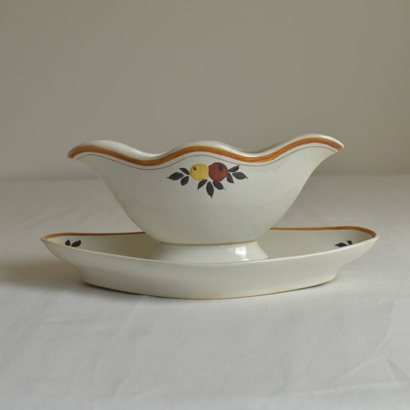 Vintage Sauce Boat Moulin des Loups Orange