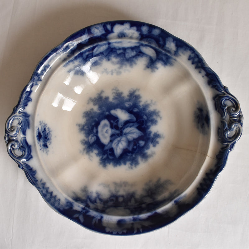 Antique Deep Plate, U&C Sarreguemines Jardiniere Blue