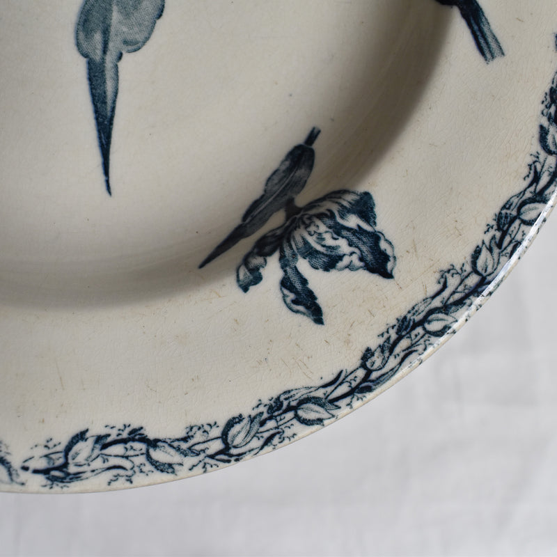 Antique Deep Plate, K&G Luneville, Tulipes C
