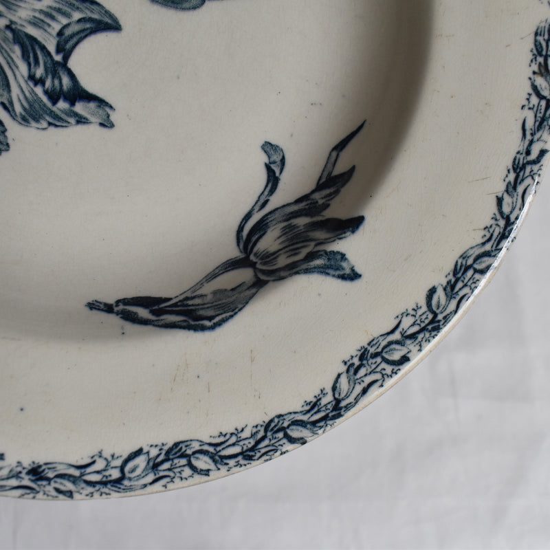 Antique Deep Plate, K&G Luneville, Tulipes C