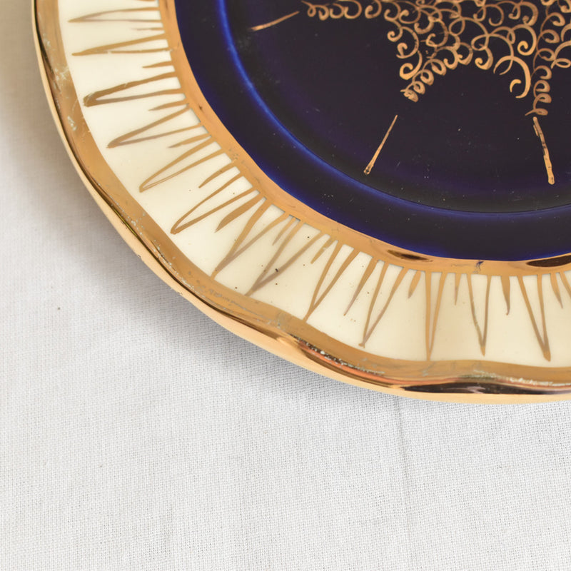 ア.ドラサンヴァル A.Dressinval デザート皿 ダークブルー　D