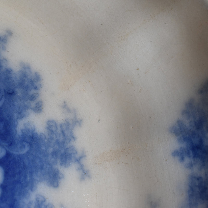 Antique Deep Plate, U&C Sarreguemines Jardiniere Blue