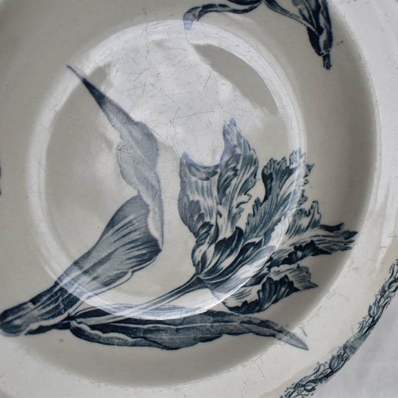 Antique Deep Plate, K&G Luneville, Tulipes C
