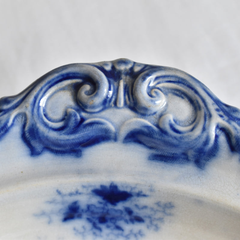 Antique Deep Plate, U&C Sarreguemines Jardiniere Blue