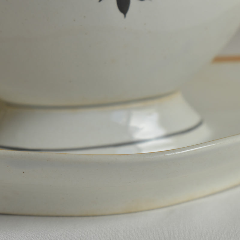 Vintage Sauce Boat Moulin des Loups Orange