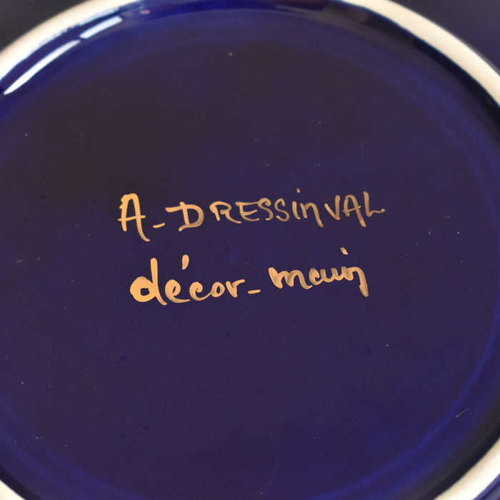 ア.ドラサンヴァル A.Dressinval デザート皿 ダークブルー　D