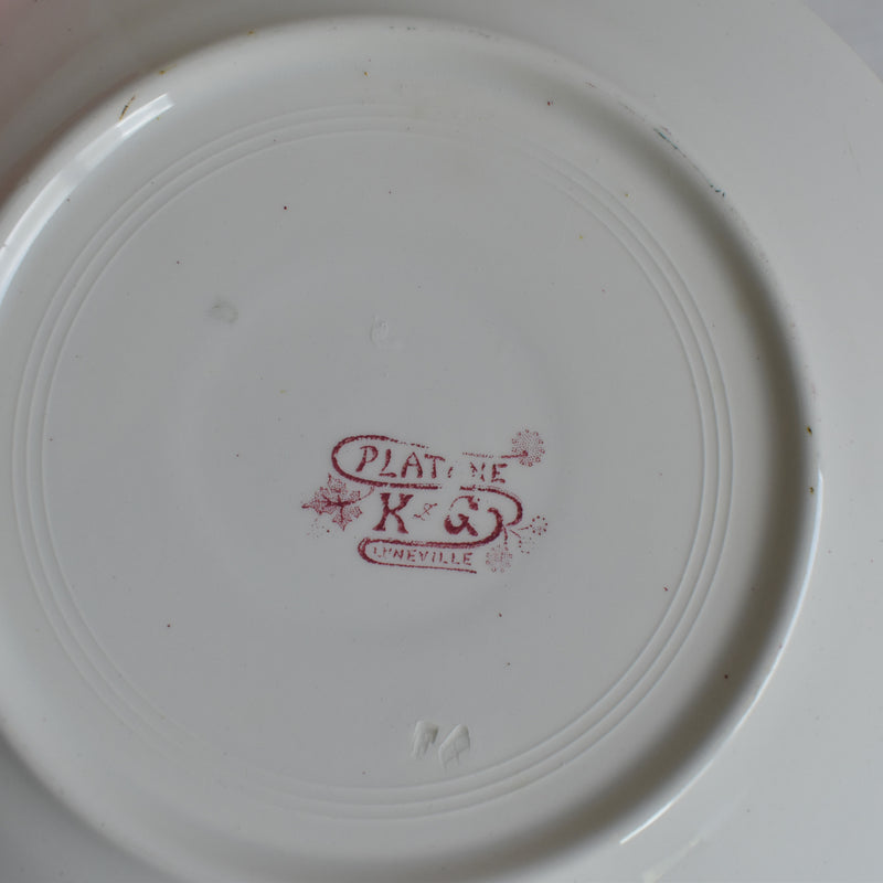 Antique Plate K&G Luneville Platane D