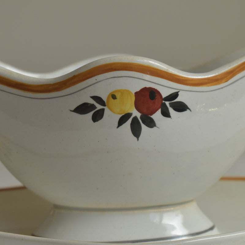Vintage Sauce Boat Moulin des Loups Orange