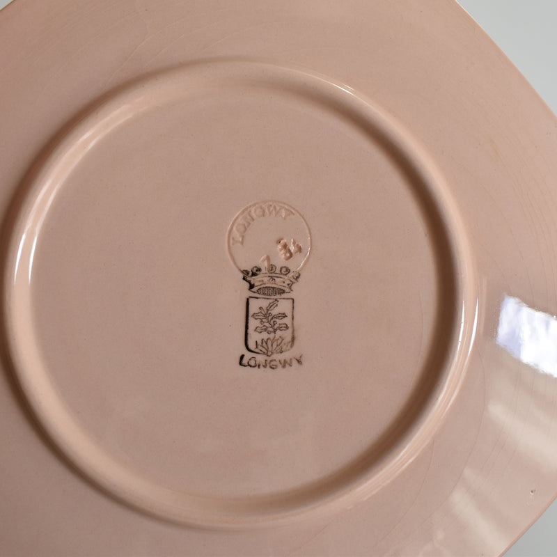 Vintage dessert plate, Luneville, Octogonale Rose (cercle) G