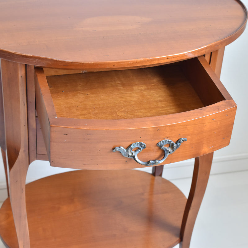 Vintage Oval Side Table - Cherrywood