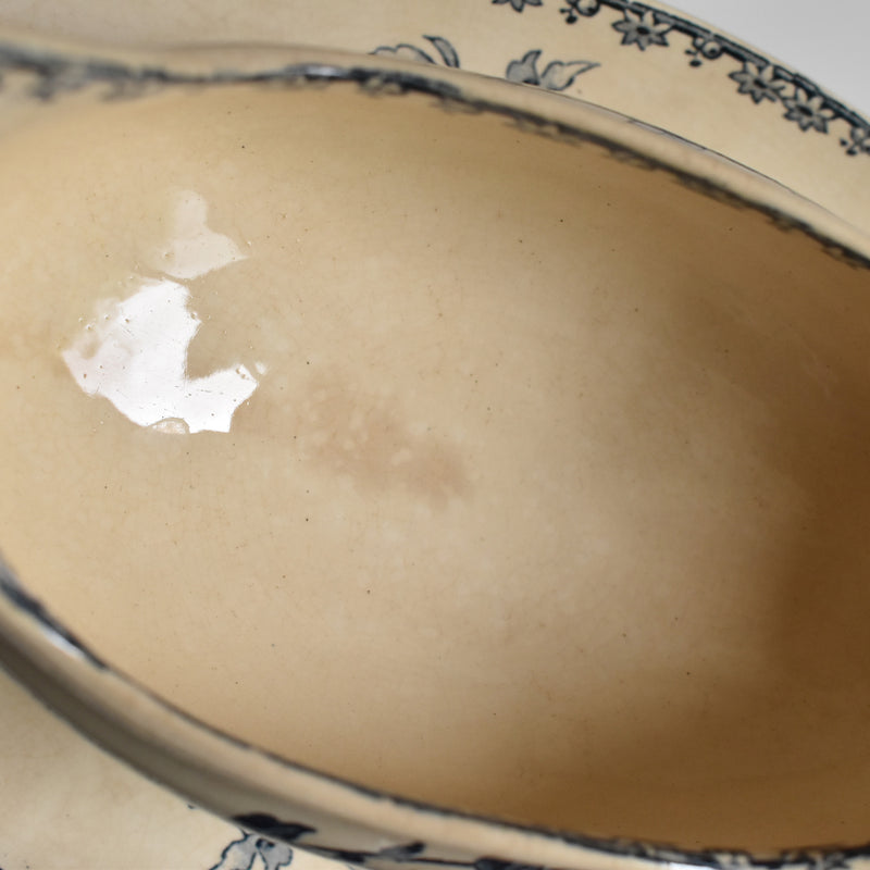 Antique Sauce Boat Digoin & Sarreguemines Favori