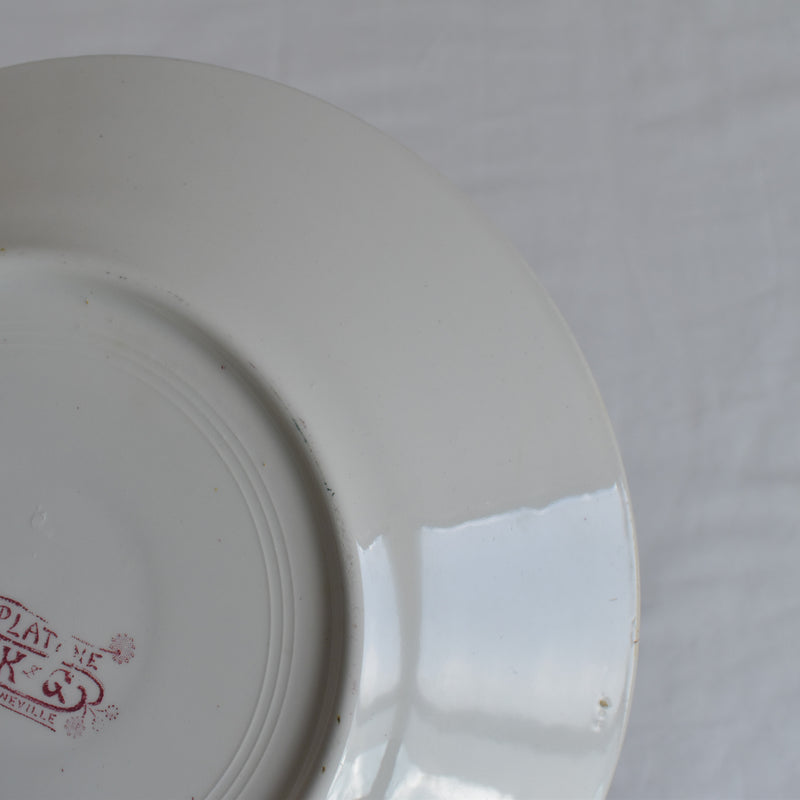 Antique Plate K&G Luneville Platane D