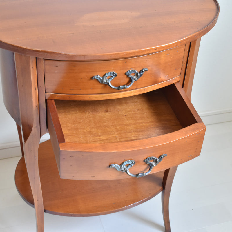 Vintage Oval Side Table - Cherrywood