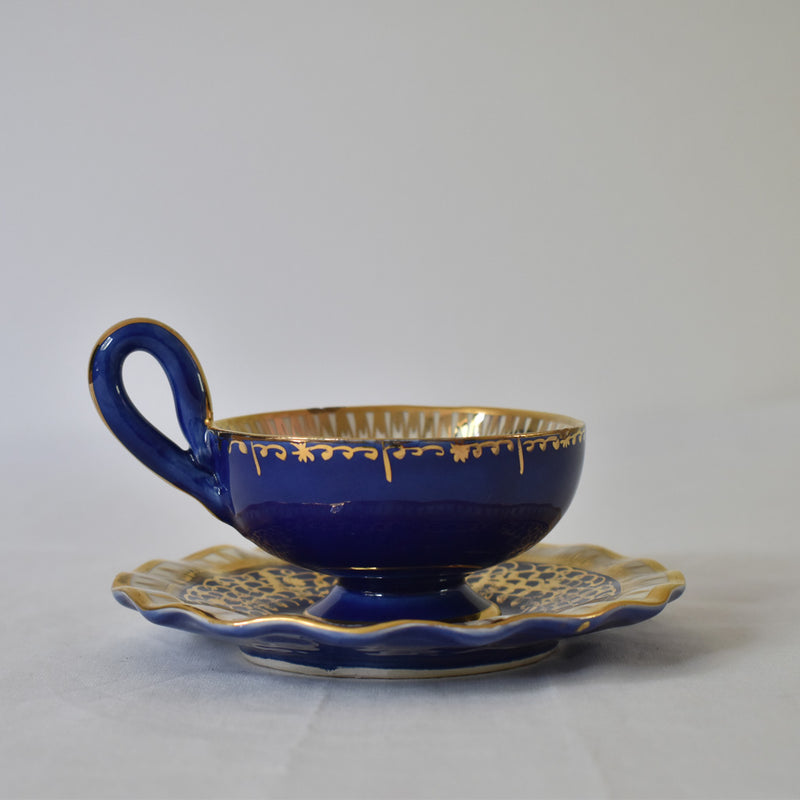 ア.ドラサンヴァル A.Dressinval コーヒーカップ＆ソーサー ブルー B