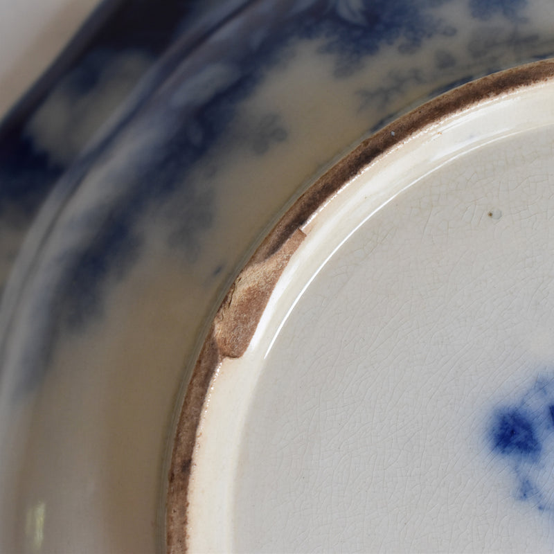 Antique Deep Plate, U&C Sarreguemines Jardiniere Blue