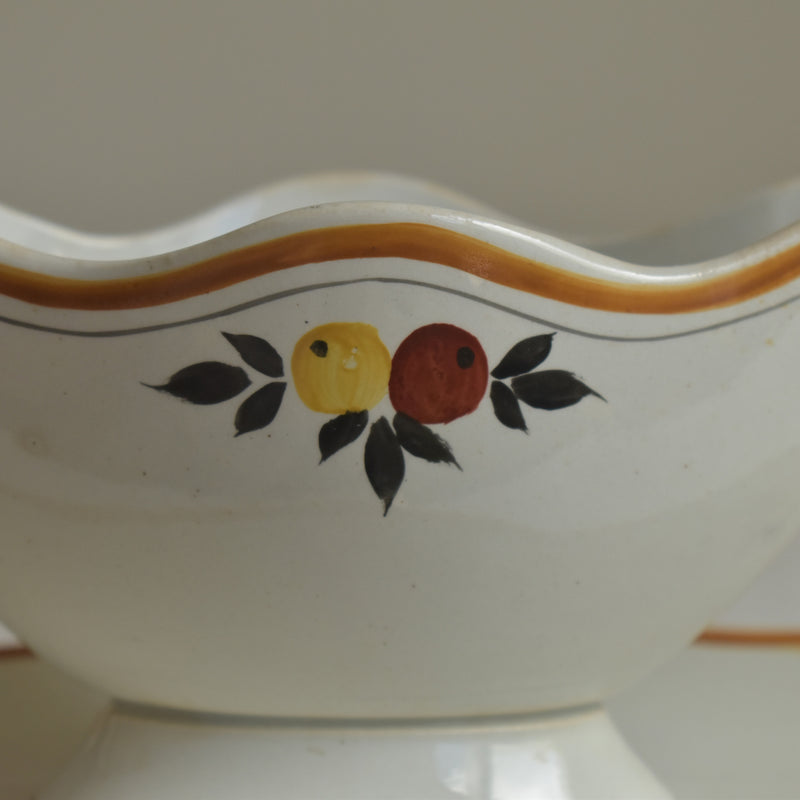 Vintage Sauce Boat Moulin des Loups Orange