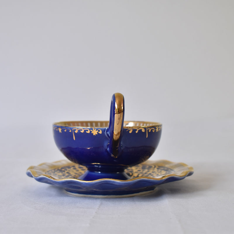 ア.ドラサンヴァル A.Dressinval コーヒーカップ＆ソーサー ブルー B