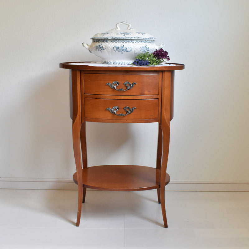 Vintage Oval Side Table - Cherrywood