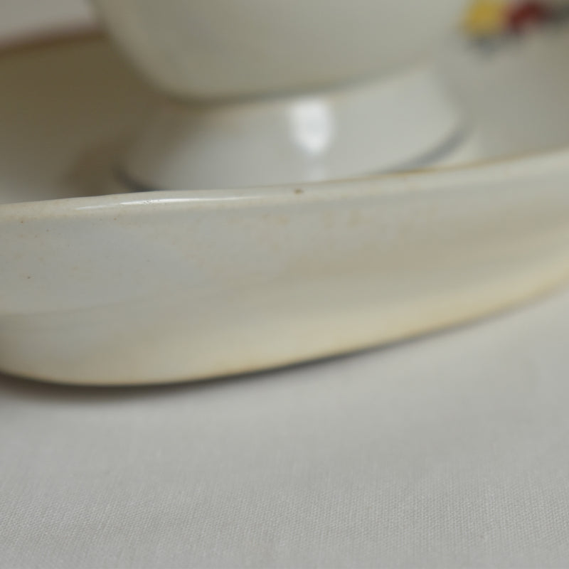 Vintage Sauce Boat Moulin des Loups Orange