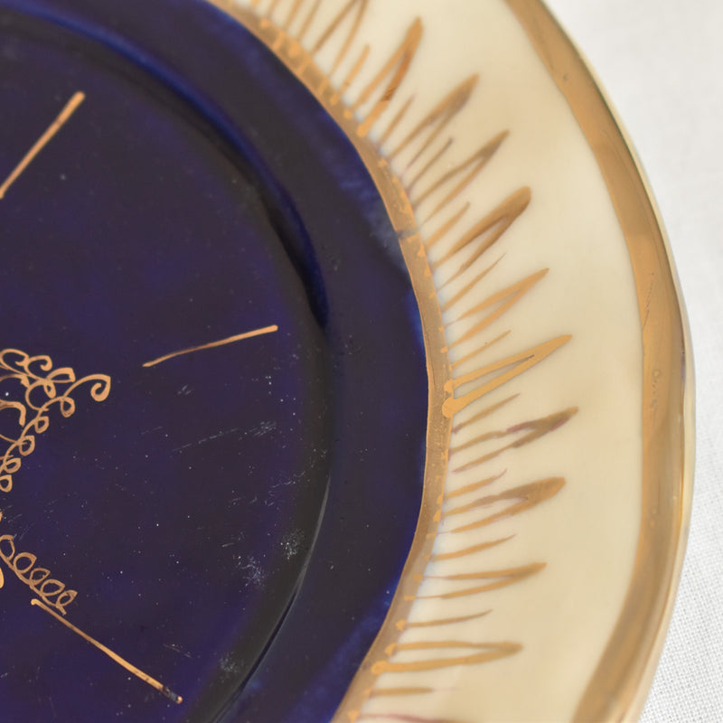 ア.ドラサンヴァル A.Dressinval デザート皿 ダークブルー　E