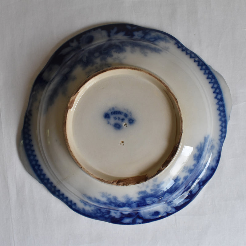 Antique Deep Plate, U&C Sarreguemines Jardiniere Blue