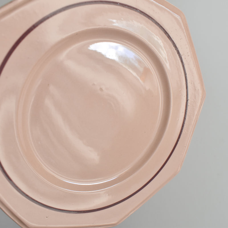 Vintage dessert plate, Luneville, Octogonale Rose (cercle) G