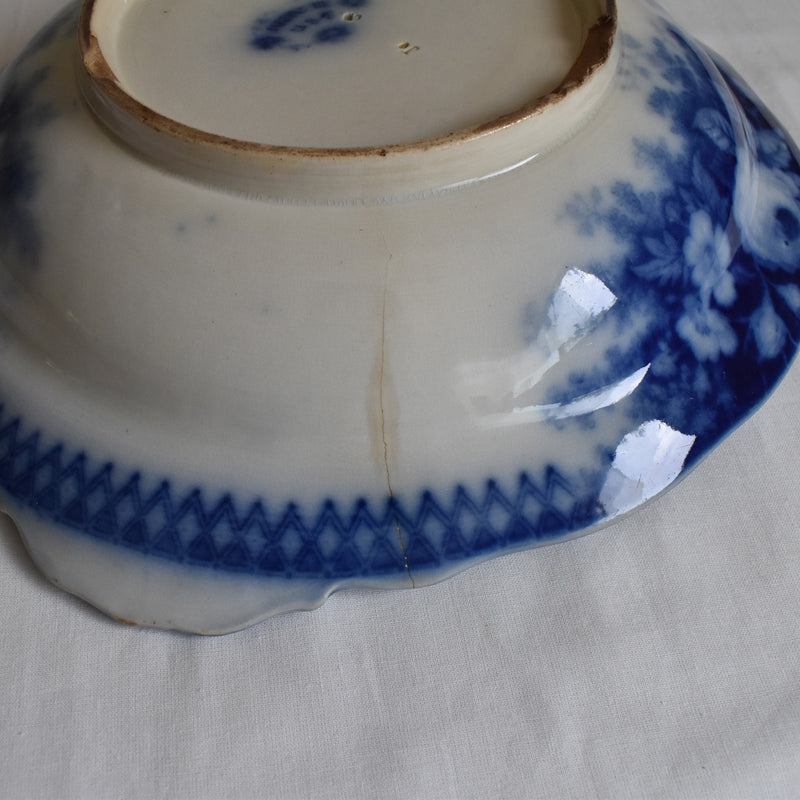 Antique Deep Plate, U&C Sarreguemines Jardiniere Blue
