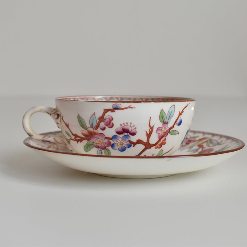 Antique Cup & Saucer Sarreguemines Minton 252 H