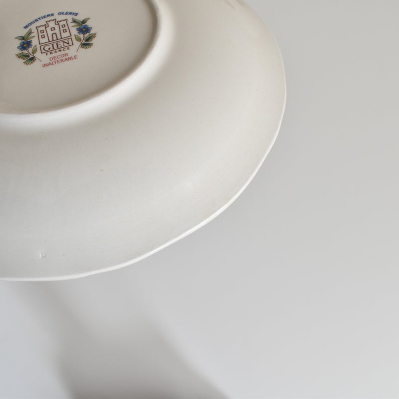 Vintage Chocolate Cup & Saucer, Gien, Moustier Olerys A