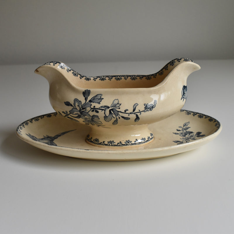 Antique Sauce Boat Digoin & Sarreguemines Favori