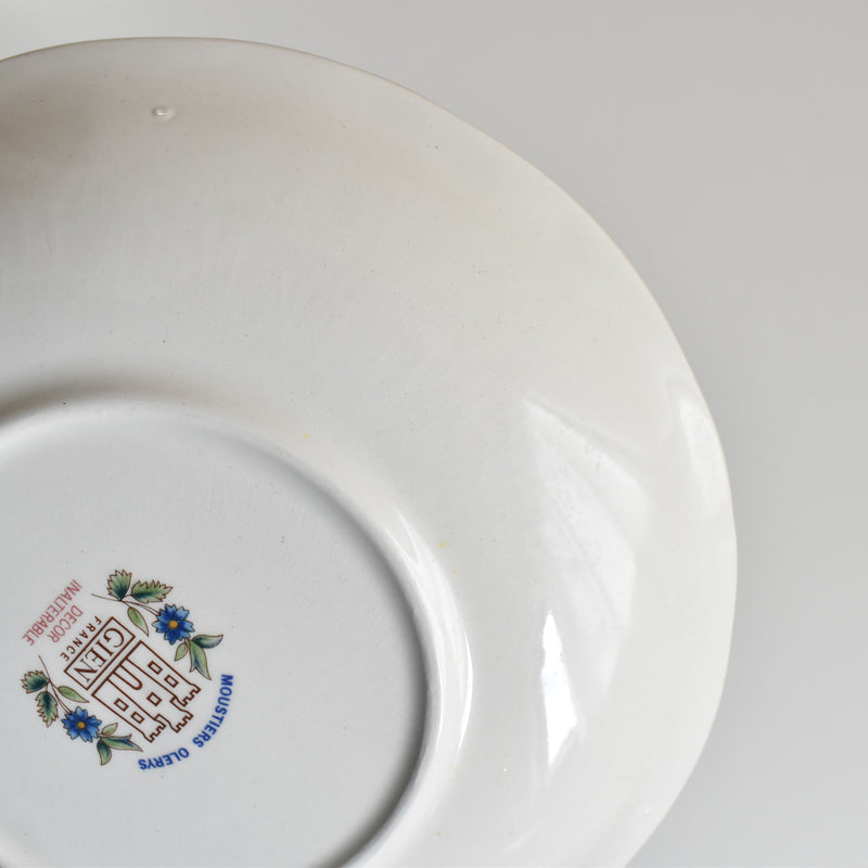 Vintage Chocolate Cup & Saucer, Gien, Moustier Olerys A