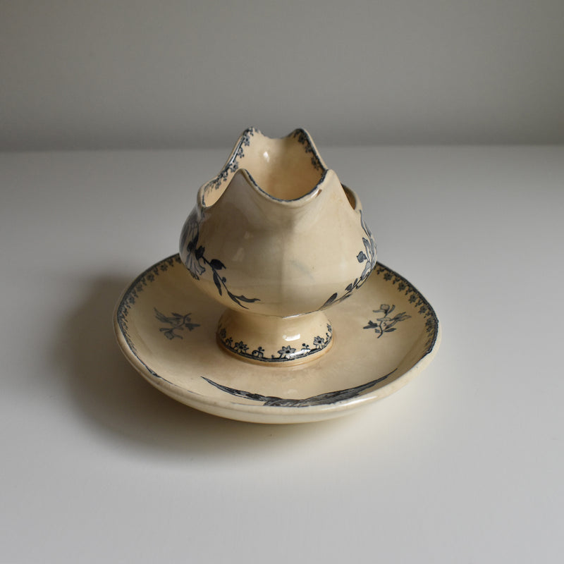 Antique Sauce Boat Digoin & Sarreguemines Favori