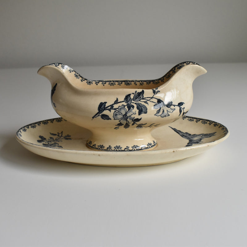 Antique Sauce Boat Digoin & Sarreguemines Favori