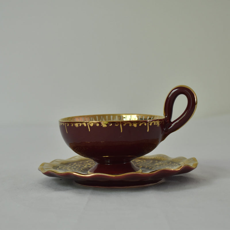 ア.ドラサンヴァル A.Dressinval コーヒーカップ＆ソーサー レッド B