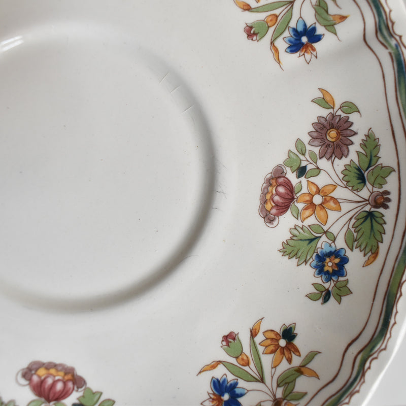 Vintage Chocolate Cup & Saucer, Gien, Moustier Olerys A