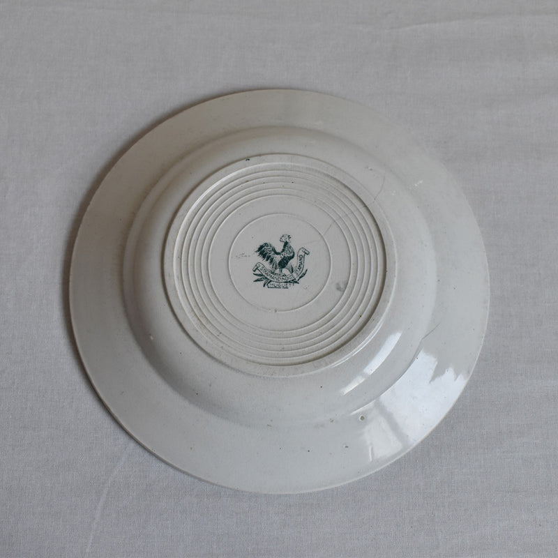 Antique deep plate, Saint-Amand, Muguet (lily of the valley)