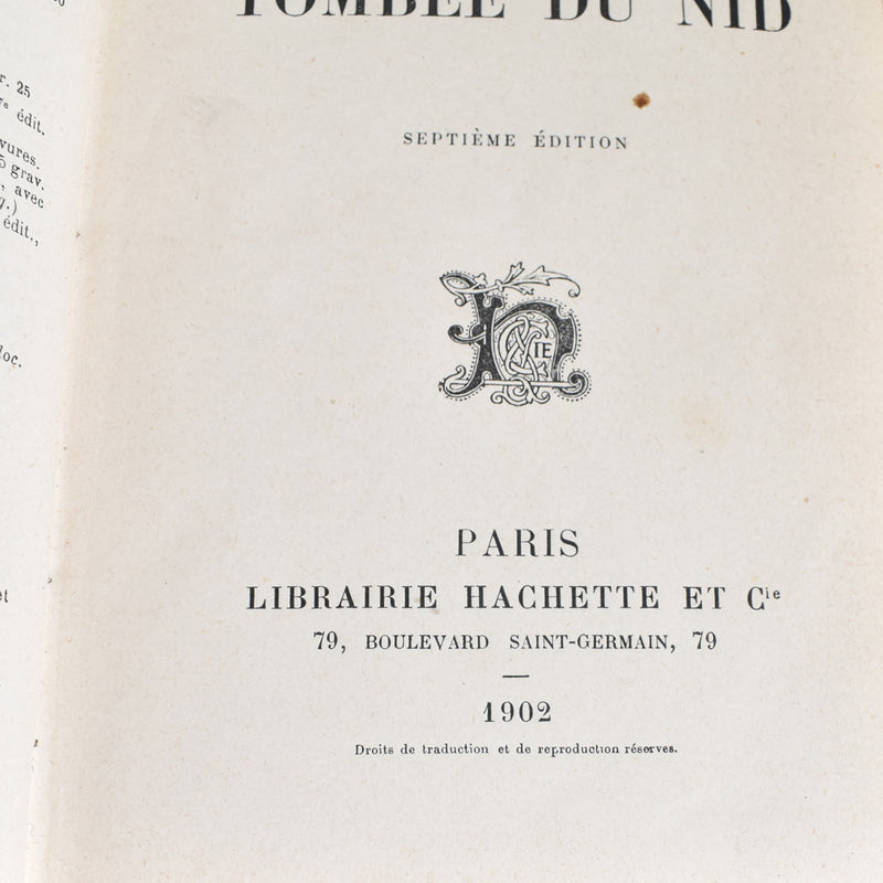 Antique Book: Tombée du Nid