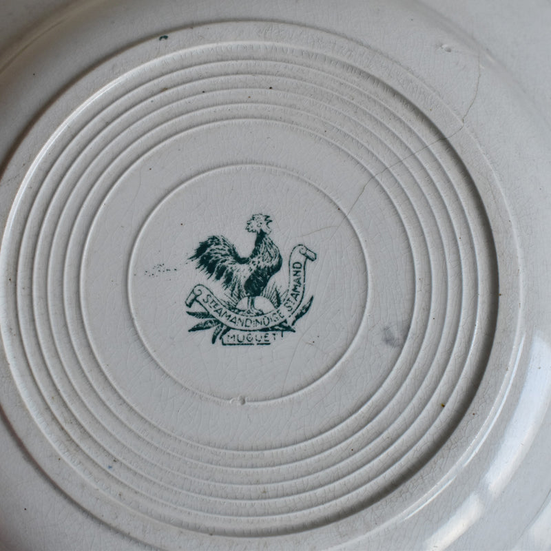 Antique deep plate, Saint-Amand, Muguet (lily of the valley)