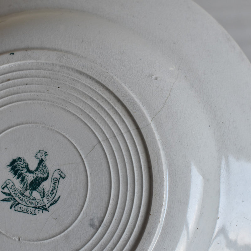 Antique deep plate, Saint-Amand, Muguet (lily of the valley)