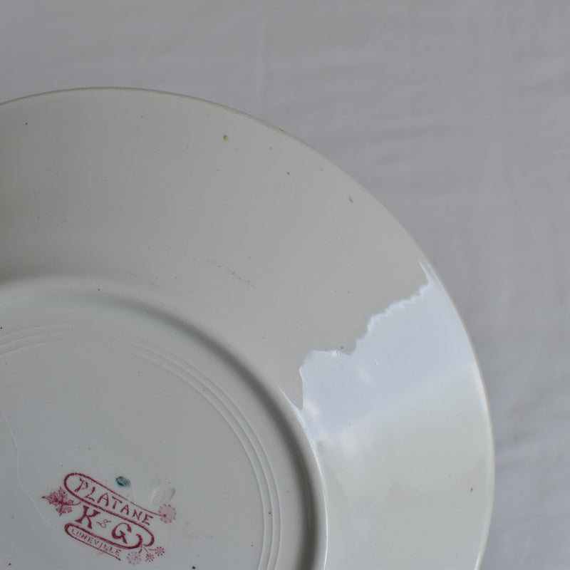 Antique Plate K&G Luneville Platane E