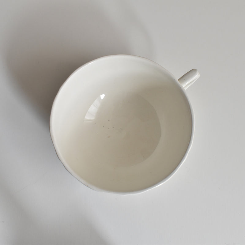 Vintage Chocolate Cup & Saucer, Gien, Moustier Olerys A