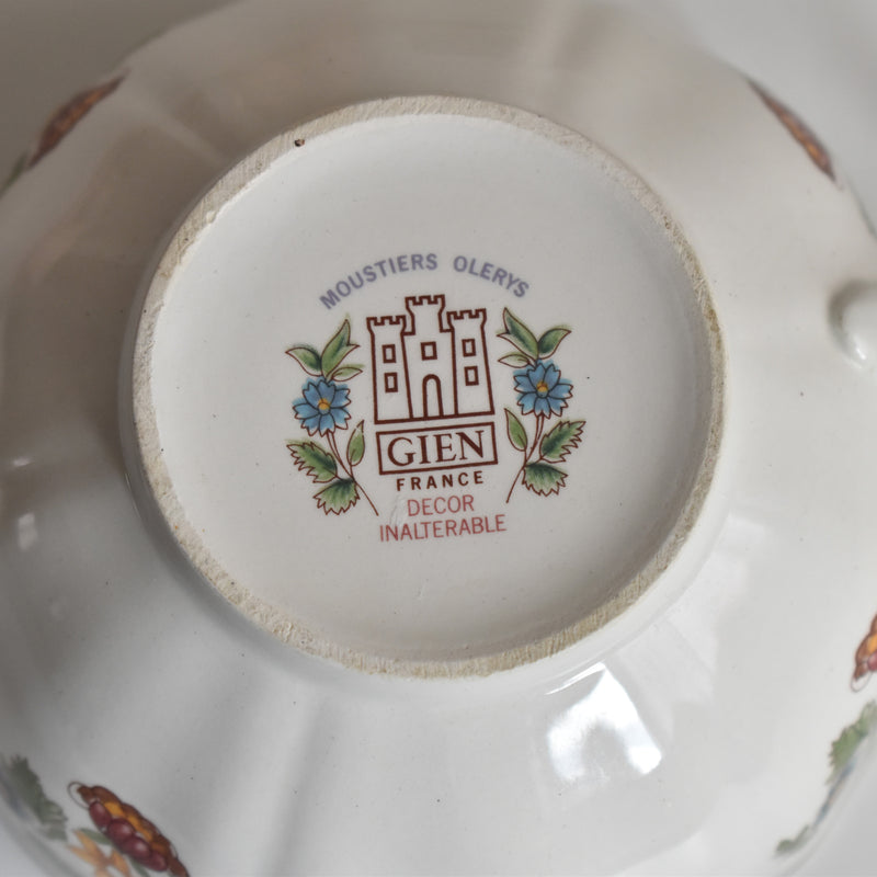 Vintage Chocolate Cup & Saucer, Gien, Moustier Olerys A