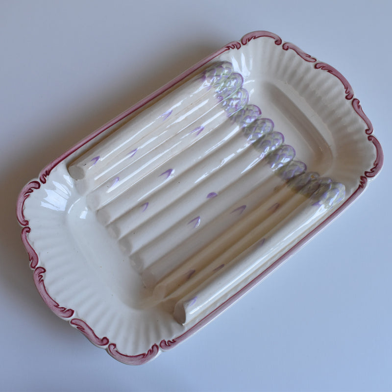 Vintage Asparagus Plate Digoin & Sarreguemines
